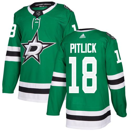 Adidas Men Dallas Stars #18 Tyler Pitlick Green Home Authentic Stitched NHL Jersey->dallas stars->NHL Jersey